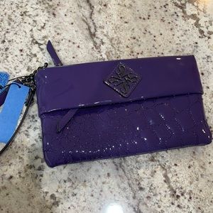 Simply Vera Vera Wang Purple Clutch with Decorative Stitching